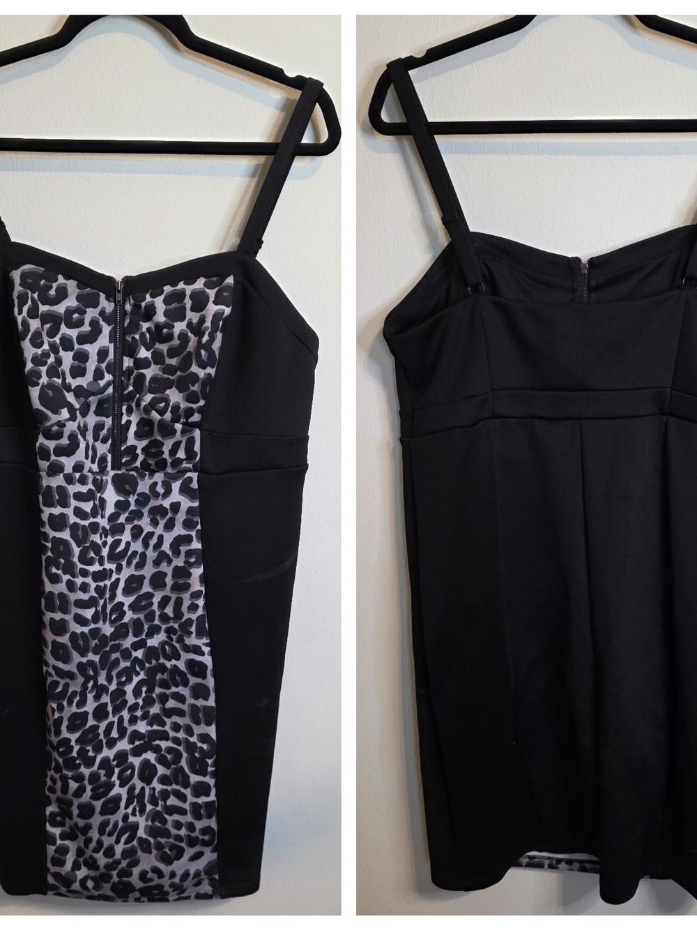torrid Black Dress with Leopard-Print Front Panel